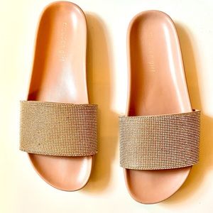 Madden Girl Rhinestone Slide Sandals